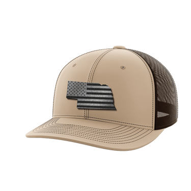 Nebraska United Hats Hat Greater Half Khaki/Coffee Black Leatherette Nebraska